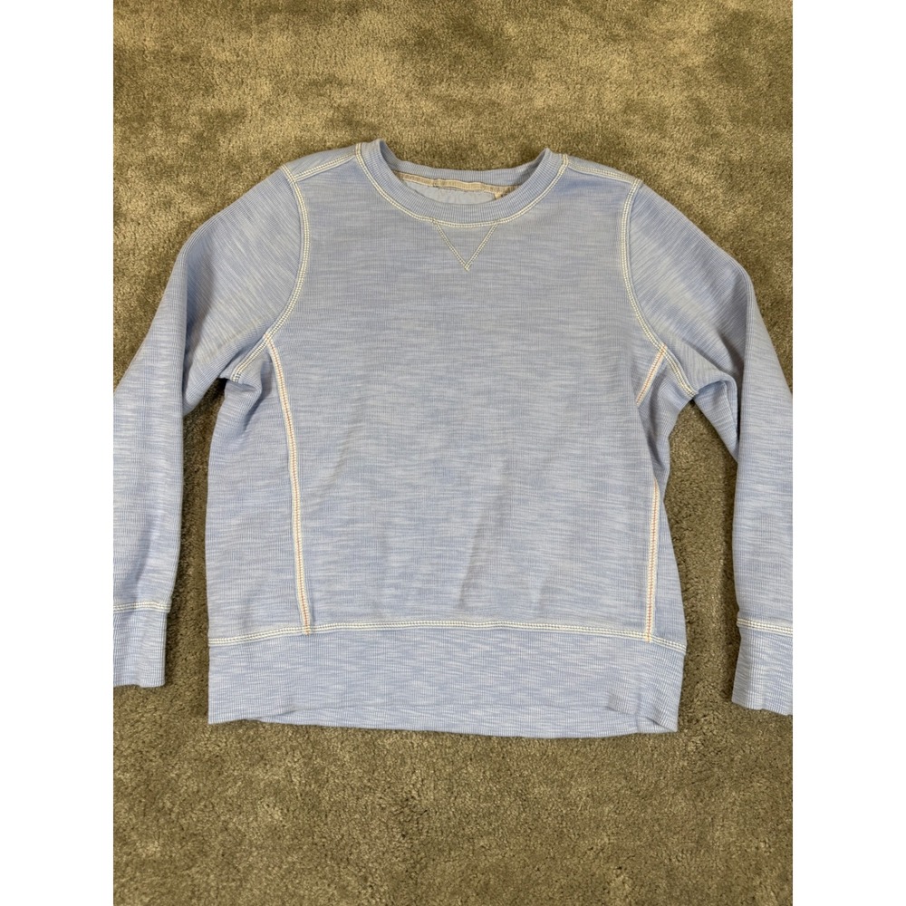 Tommy Bahama Womens Blue Pima Cotton Tencel Pineapple Sweatshirt Small 0395